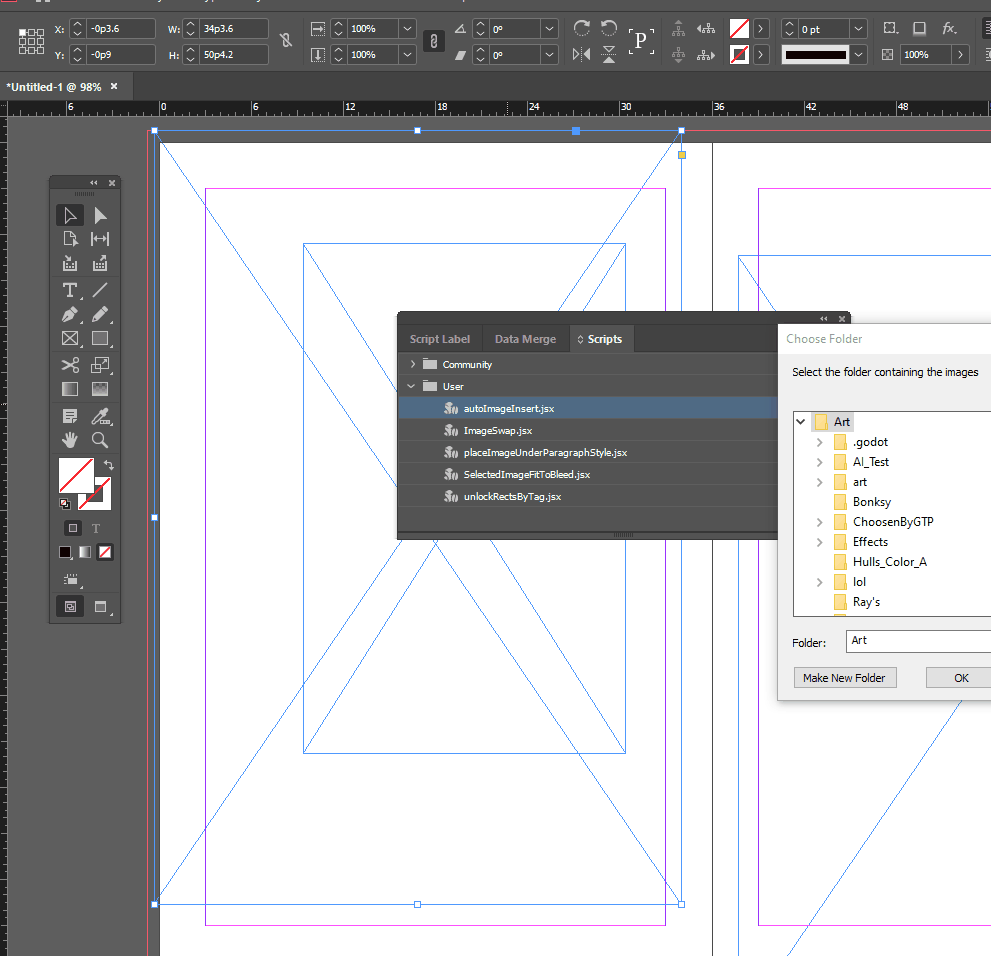 InDesign image placement script UI dialog