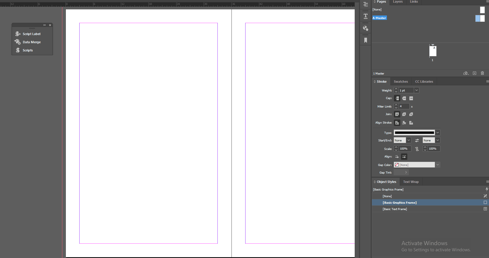 Demonstration of master item unlock in InDesign